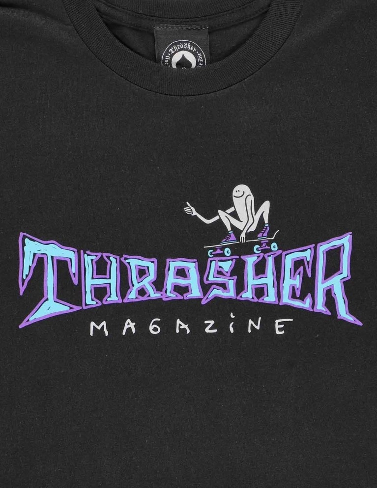 T-shirt THRASHER gonz pollici su ls tee nero